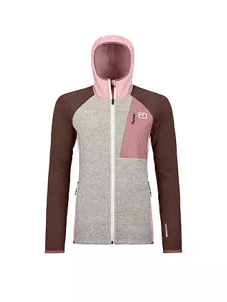ORTOVOX | Chaqueta polar con capucha de punto clásico para mujer | rosa
